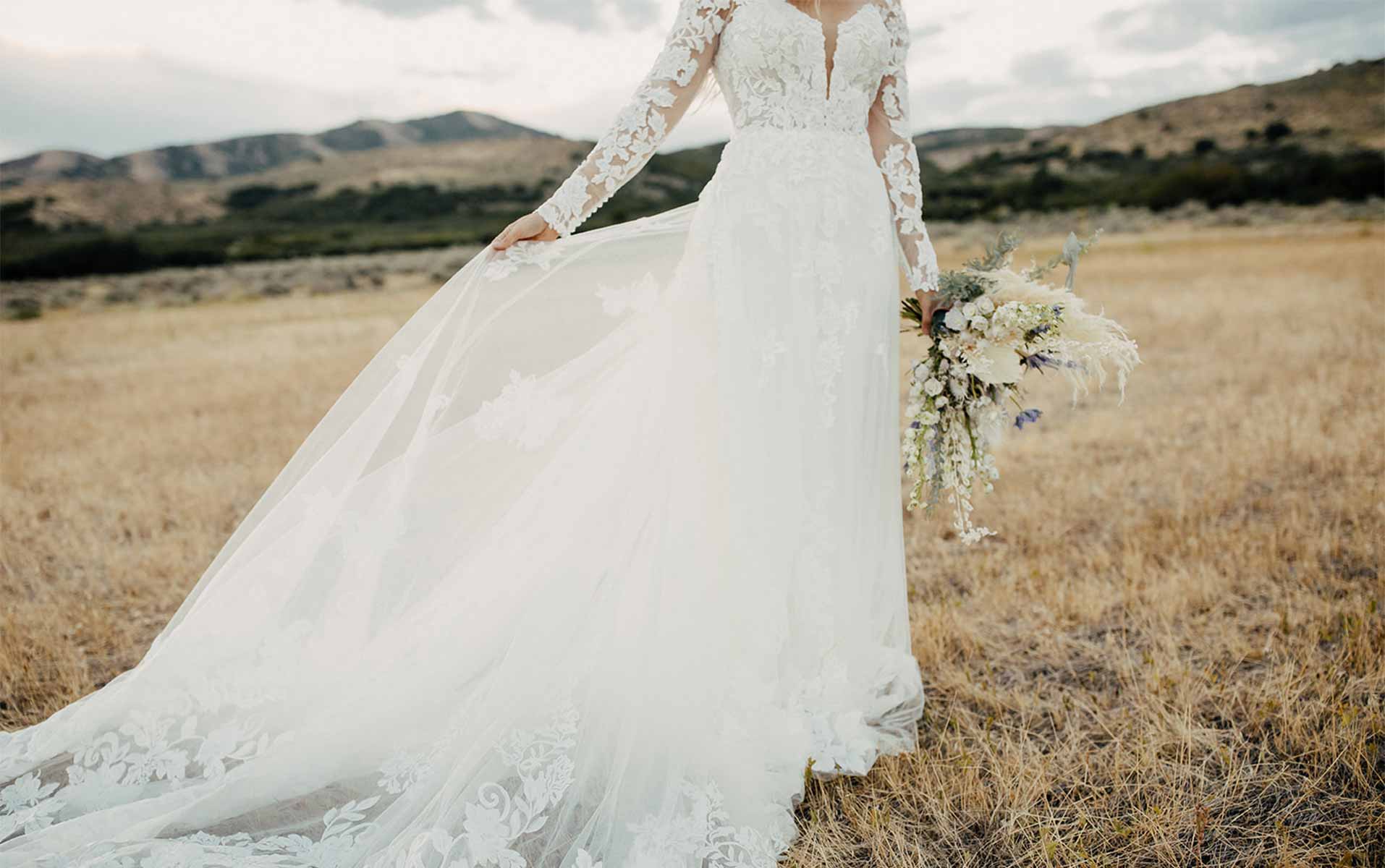1337 Bold and Classic Lace Wedding Dress with Sleeves  by Martina Liana