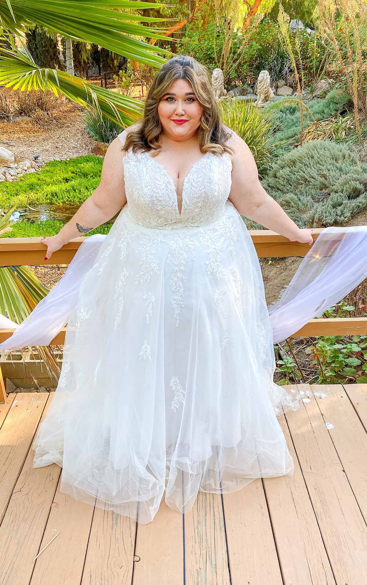 7177+ Boho-Style Plus Size Wedding Dress with Sheer Details  by Stella York