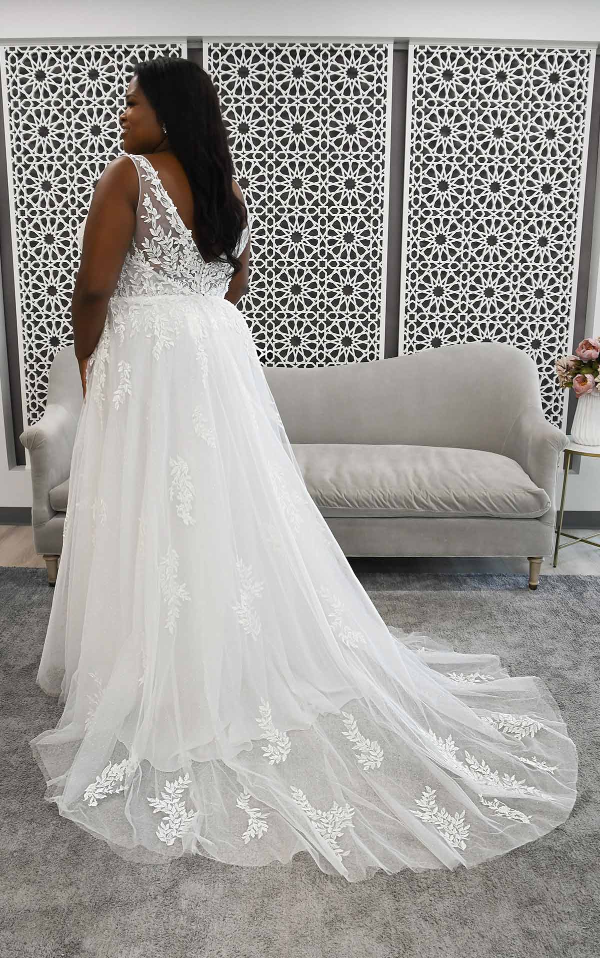 7177+ Übergrößen Brautkleid im Boho-Stil mit transparenten Details  by Stella York