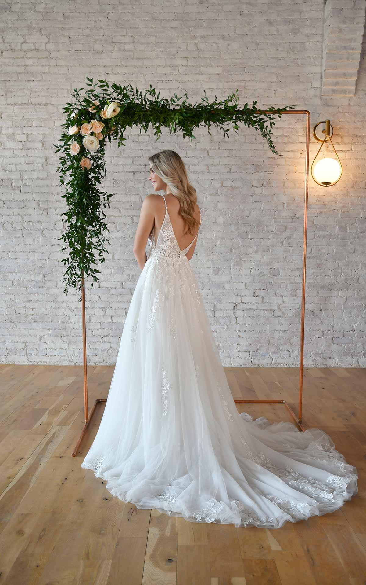 7193 Romantic Lace Wedding Dress with Sheer Bodice  by Stella York