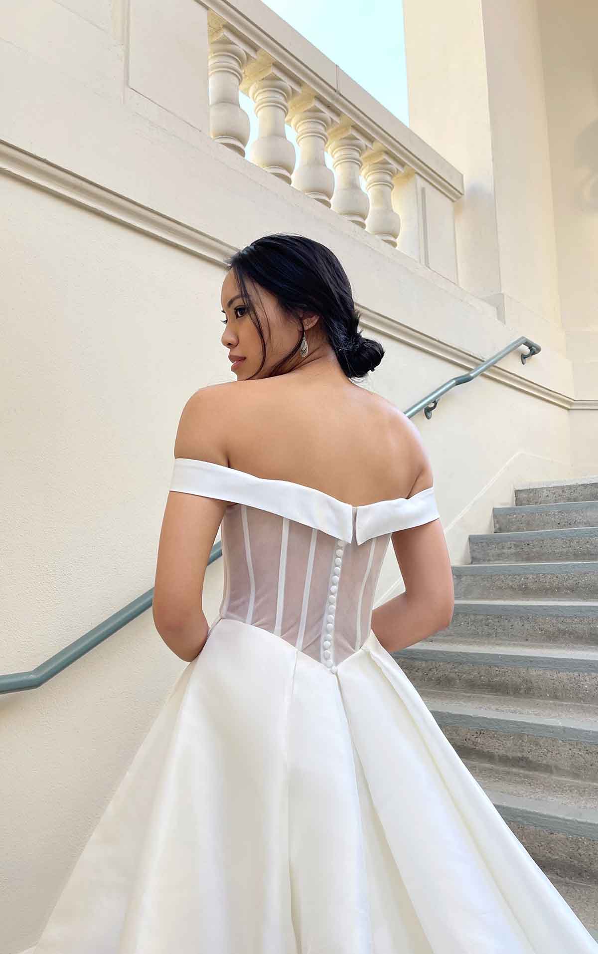 1378 Simple Ballgown with Cutouts and Sheer Back  by Martina Liana