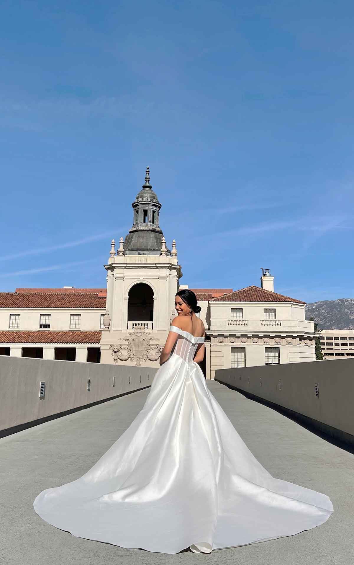 1378 Simple Ballgown with Cutouts and Sheer Back  by Martina Liana