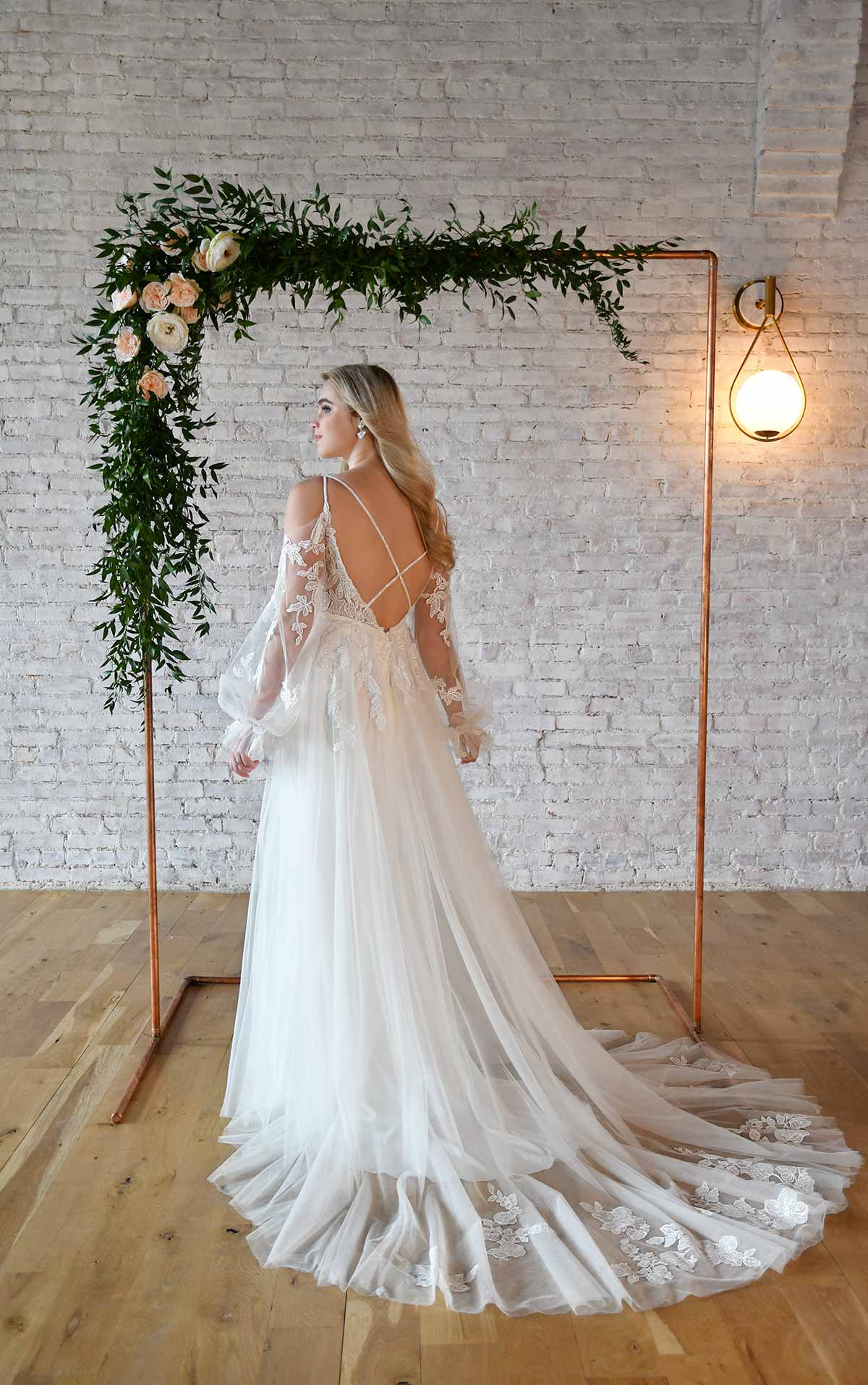 7294 Boho Long-Sleeve Off-the-Shoulder Wedding Dress  by Stella York