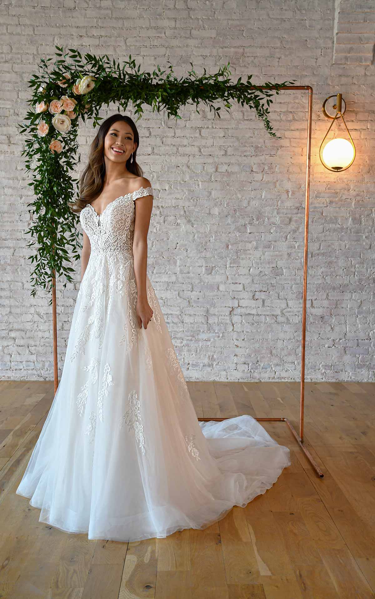 7316 Sweetheart Off-the-Shoulder Wedding Dress with Detachable Train  by Stella York