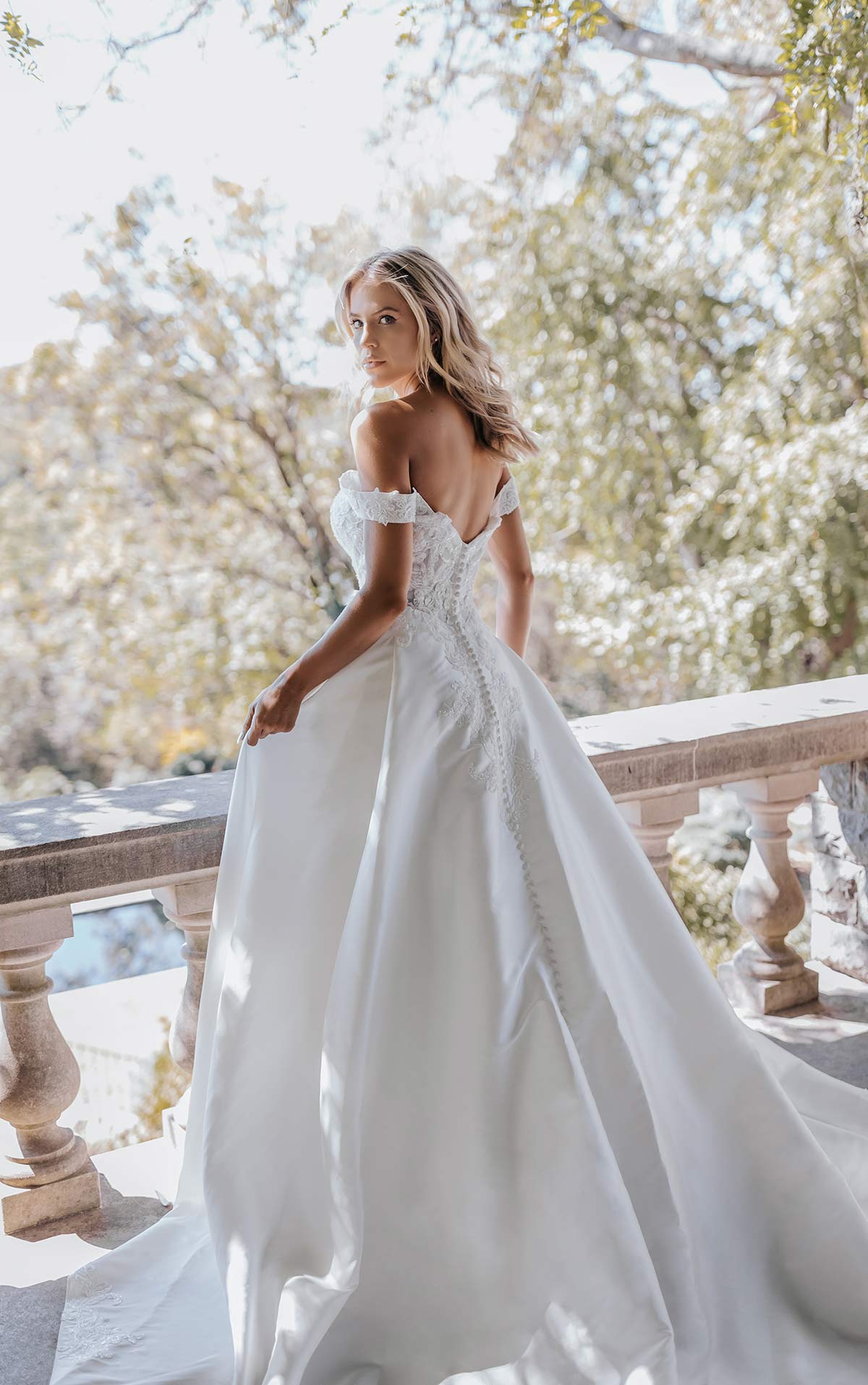 d3565 Sparkly Silk Ballgown Wedding Dress with Sweetheart Neckline  by Essense of Australia
