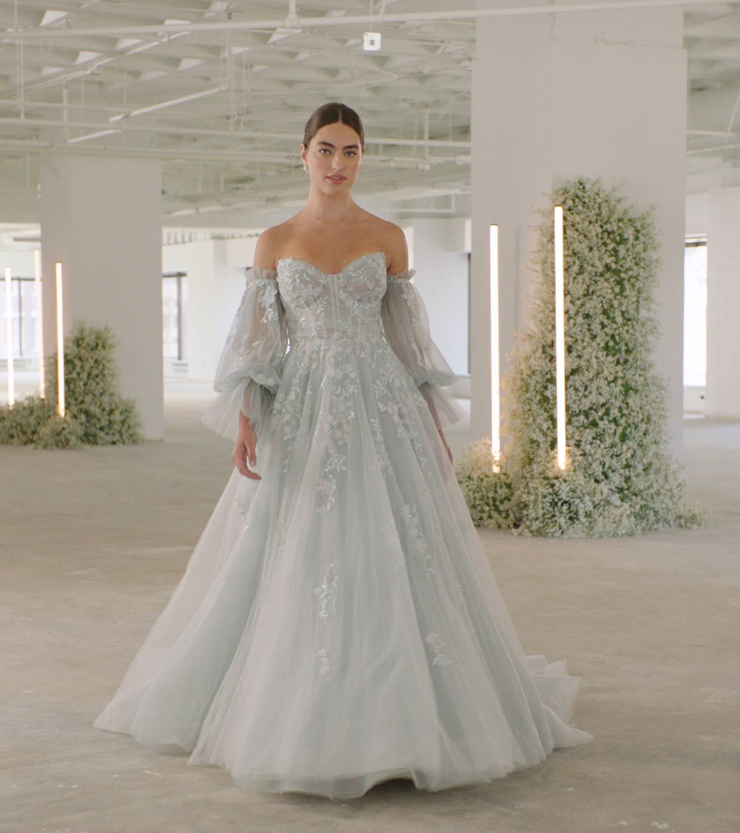 Lace Strapless Princess Ballgown Wedding Dress in Windsor Blue