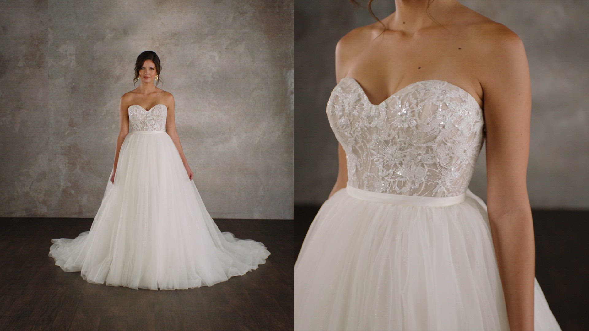 Strapless Lace Wedding Dress with Removable Tulle Skirt Strapless Lace Wedding Dress with Removable Tulle Skirt