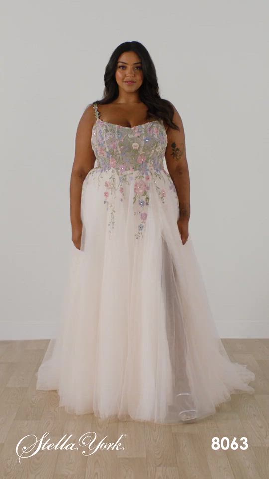 Plus Size Fairytale Lace and Tulle A-Line Wedding Dress