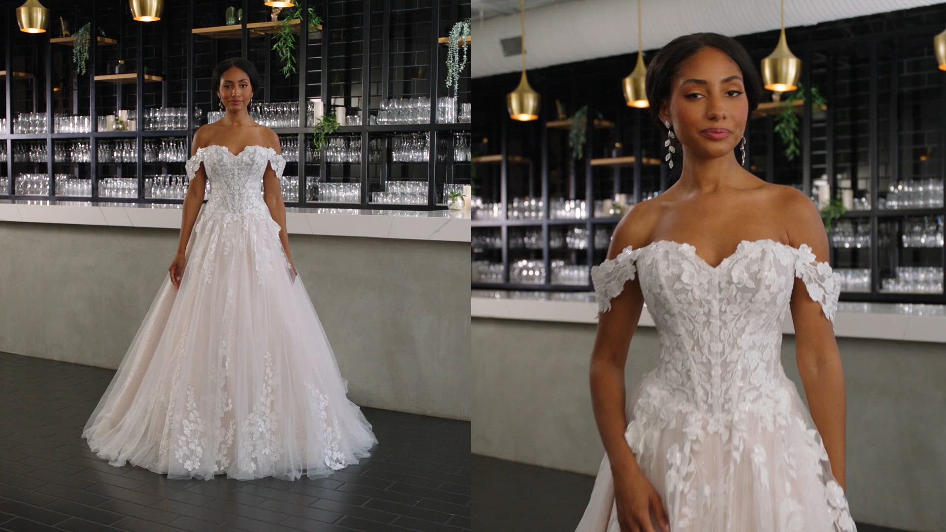 Extravagant Princess Floral Lace Ballgown Wedding Dress